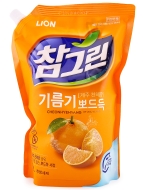 Lion Средство для мытья посуды, овощей и фруктов с ароматом цитруса Chamgreen Cheonhyehyang, 1400 мл Lion Средство для мытья посуды, овощей и фруктов с ароматом цитруса Chamgreen Cheonhyehyang, 1400 мл